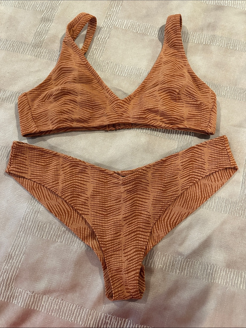 Aerie Textured Rust Bikini Set